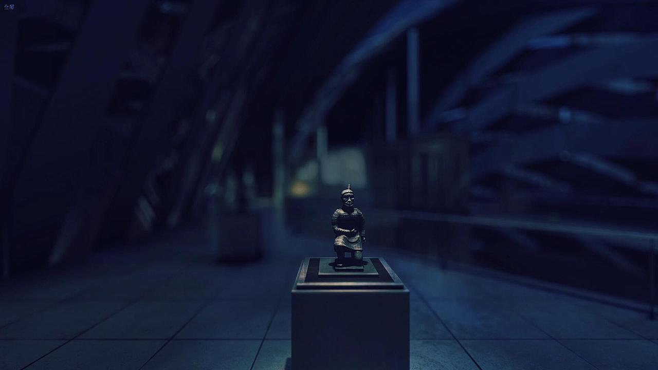 画面从凌晨大厦裙房的展厅开始...