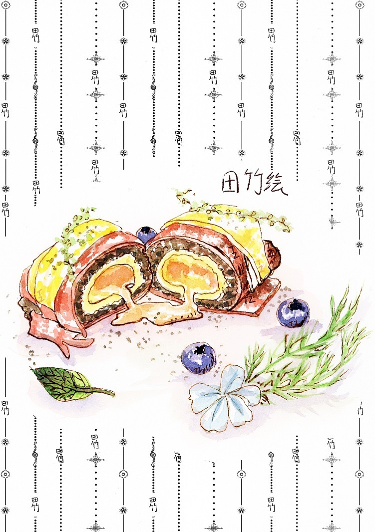 水彩美食系列2多图早餐蛋挞等