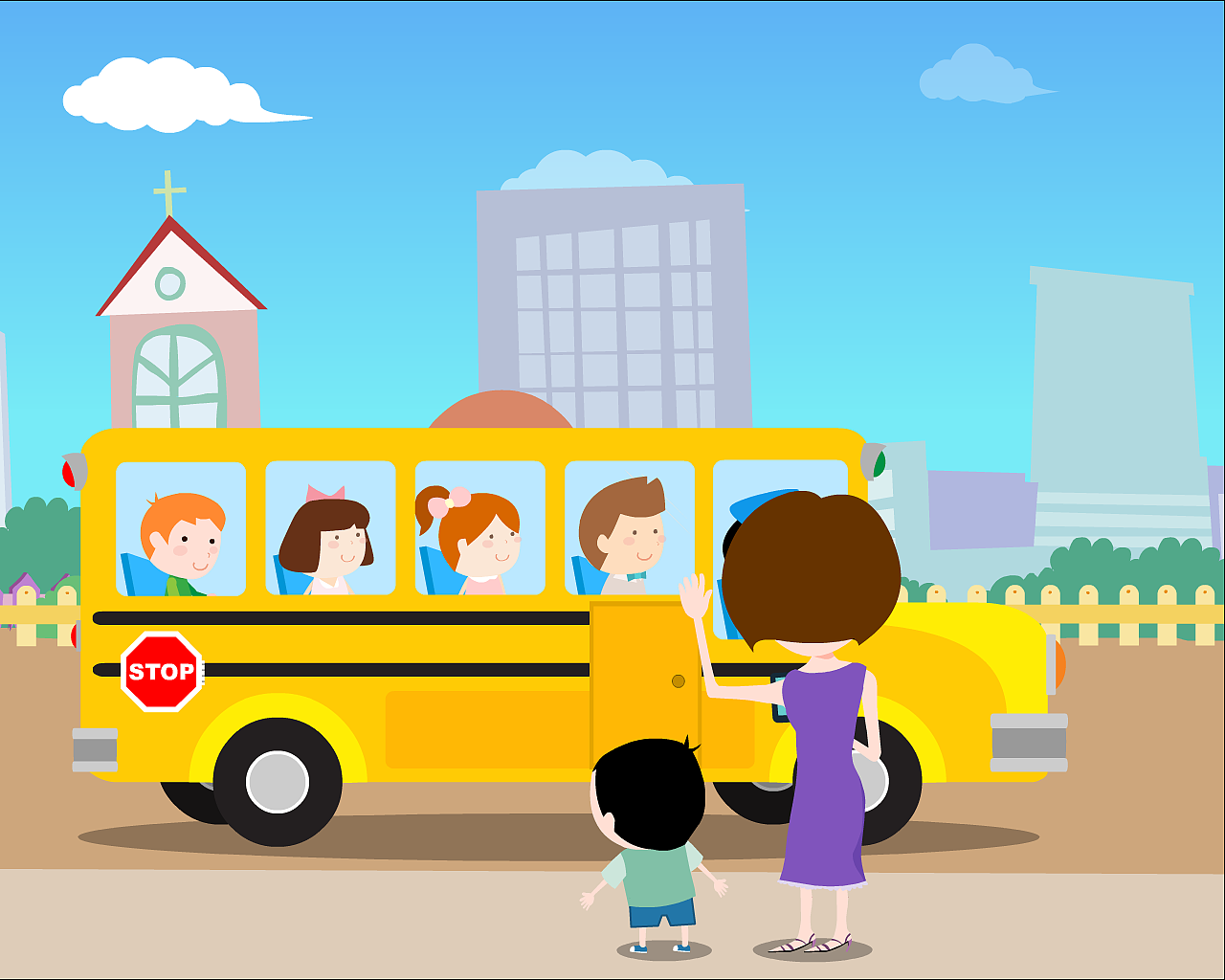 扁平化动画插图