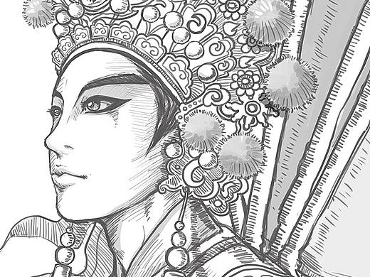【饭饭饭の插画集】京剧 长坂坡-赵云！（个人主页-ZNDE1MDEzNTI=） - 创作习作 - 站酷设计师饭饭饭桑原创素材 - 站酷ZCOOL