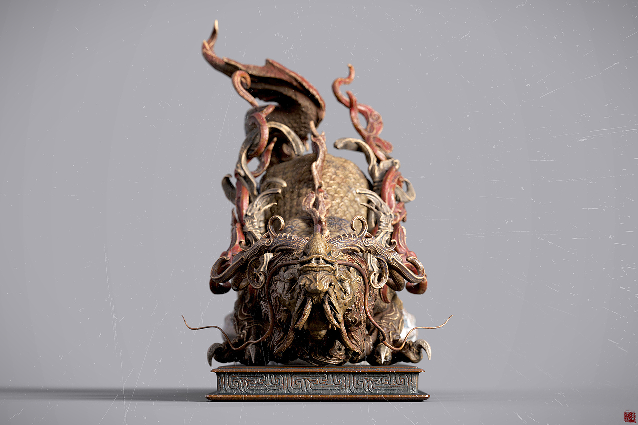 彩绘木雕·行云龙（图ZMjQ1NjQ0MzYw） - 人物/生物 - 站酷设计师幻坊造物Jiang原创素材 - 站酷ZCOOL