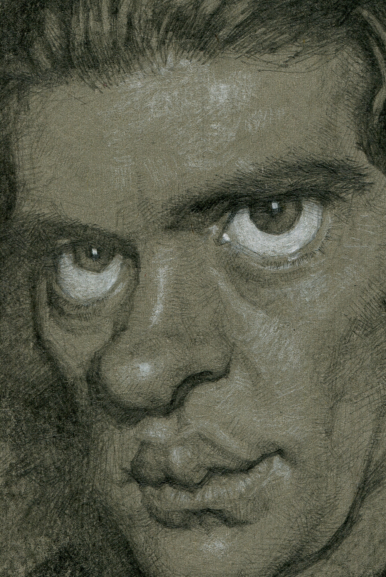 灰色卡纸+白色铅笔