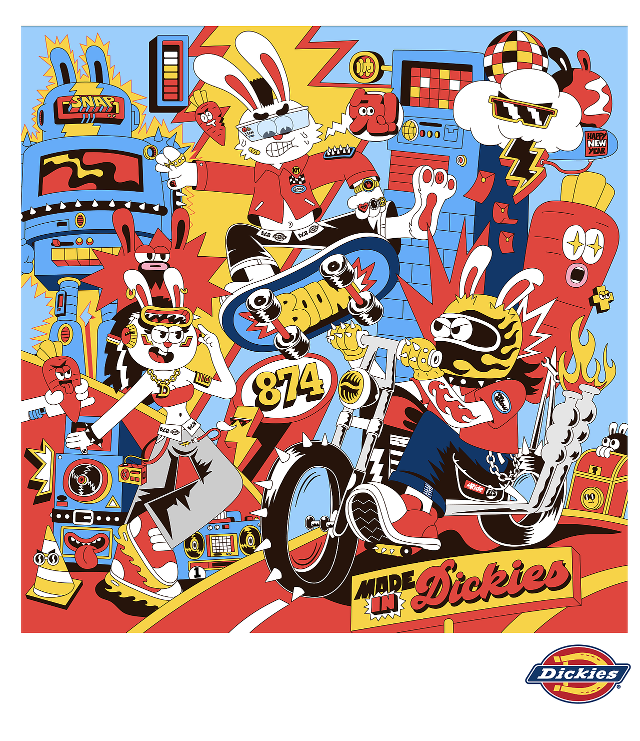 Ride with Dickies（图ZMzQwOTg5MzY0） - 商业插画 - 站酷设计师FrankUP原创素材 - 站酷ZCOOL