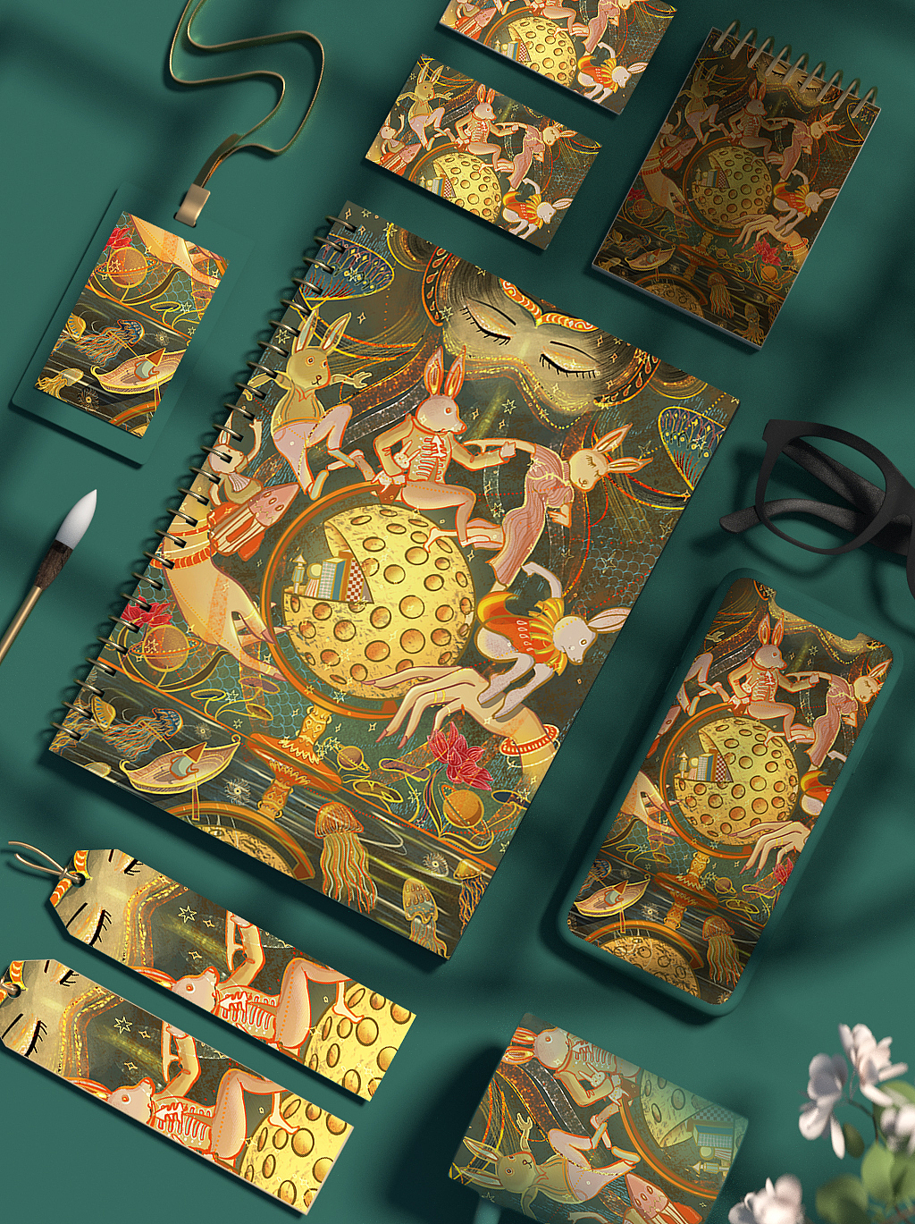 移民月球的兔先生一家（图ZMzIyOTcyMzQ0） - 新锐潮流插画 - 站酷设计师吉星沅原创素材 - 站酷ZCOOL