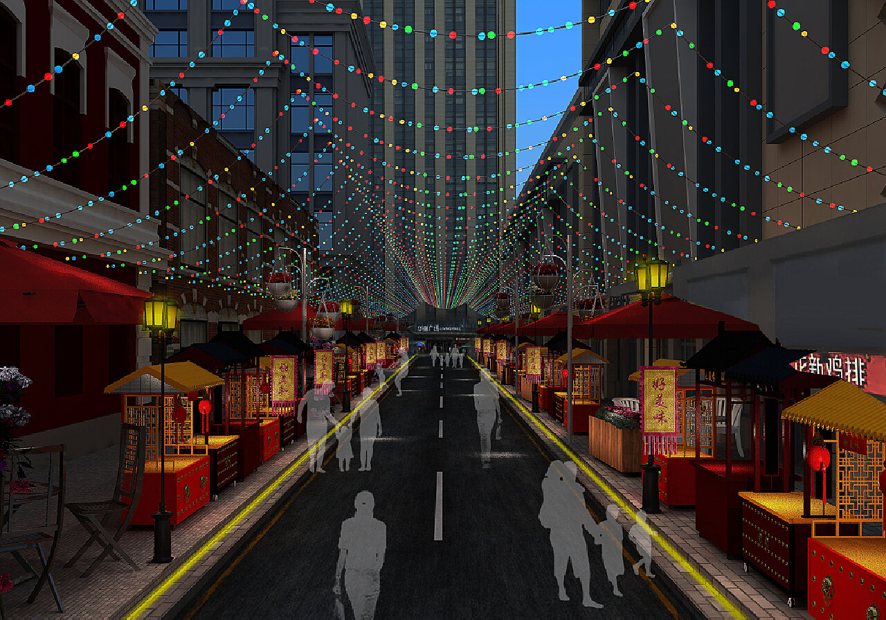 【美食街3D模型】-中式VR有灯光有贴图MAX2013美食街3d模型下载-ID438497-免费3Dmax模型库 - 青模3d模型网
