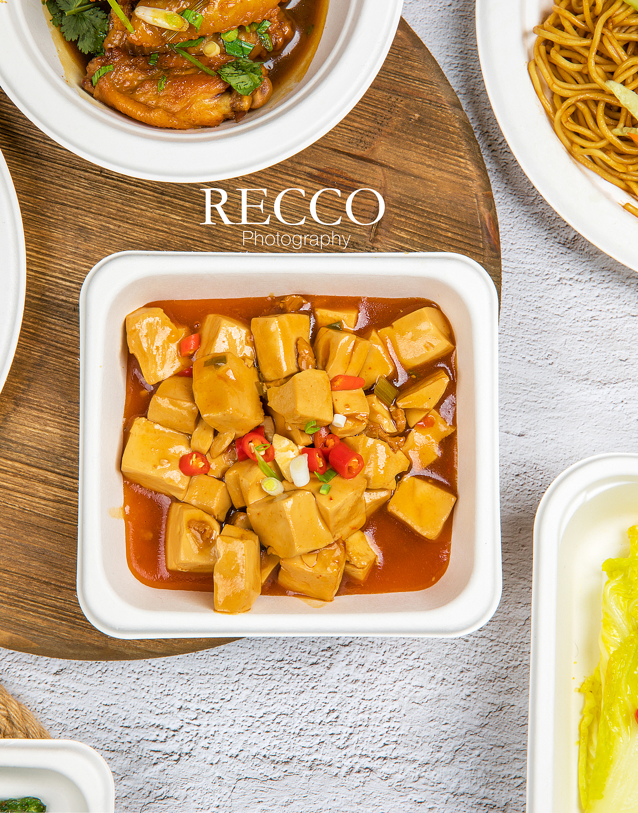 /RECCO/一次性环保餐具透明塑料包装盒产品美食摄影