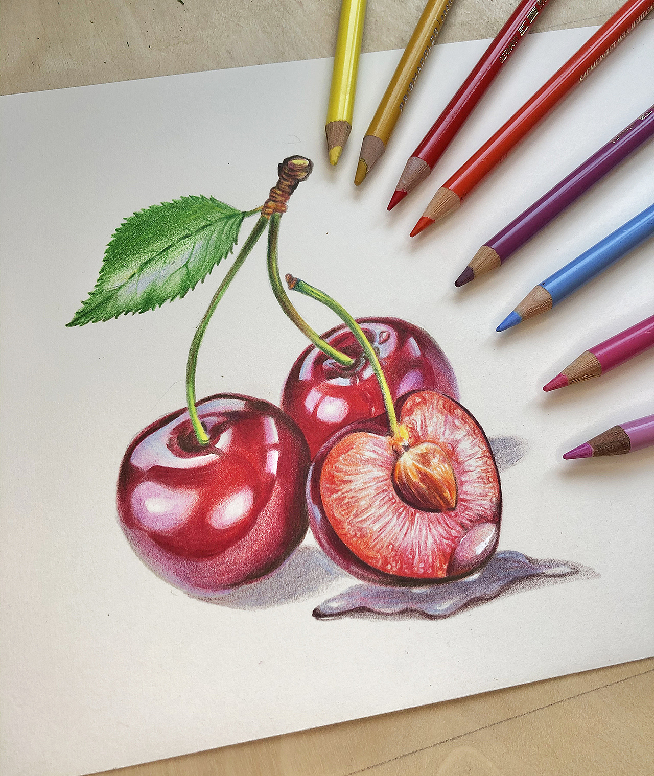 水彩插画 草莓绘画教程分享|插画|创作习作|腿儿Ter - 原创作品 - 站酷 (ZCOOL)