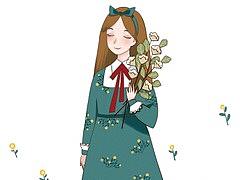 女孩与花
