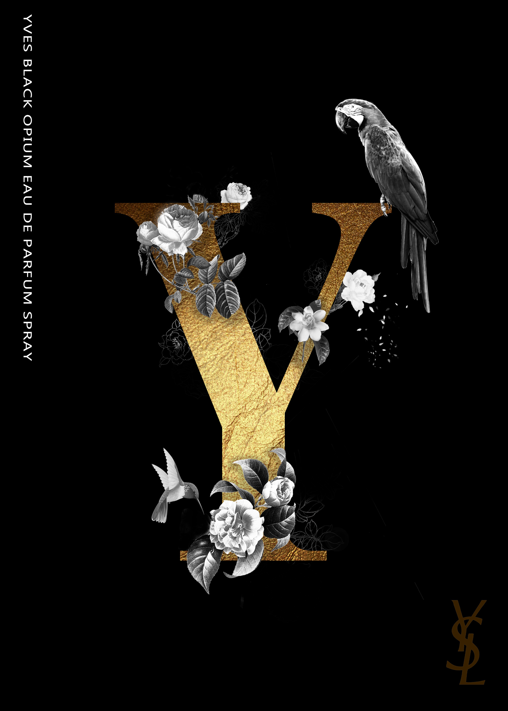 圣罗兰字母海报