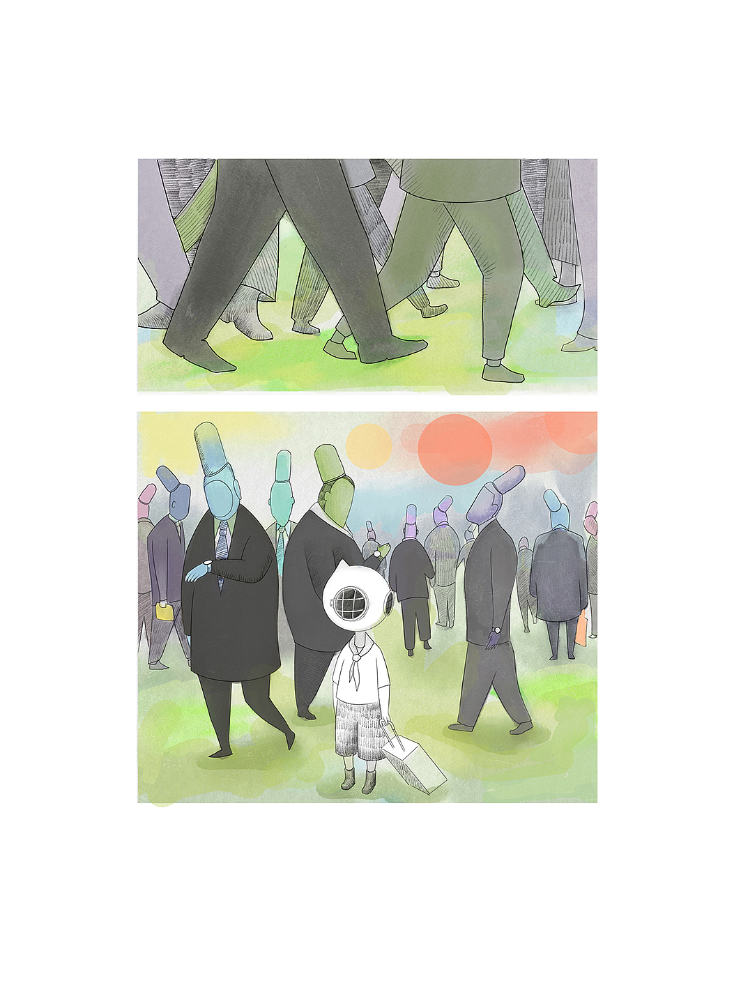 毕业设计/《透明人》绘本（图ZODA4NDMxMzI=） - 商业插画 - 站酷设计师寸铁原创素材 - 站酷ZCOOL