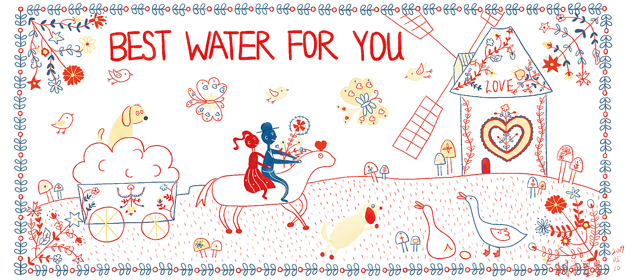 模仿suwi的画(找到了他参考的捷克书...也用上了里面的元素)画了一个杯子的印画给朋友