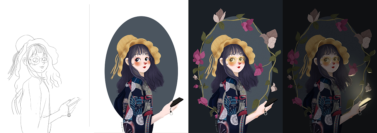 给朋友画的小头像（图ZMjAyNTg1NDEy） - 创作习作 - 站酷设计师插画小厨娘原创素材 - 站酷ZCOOL