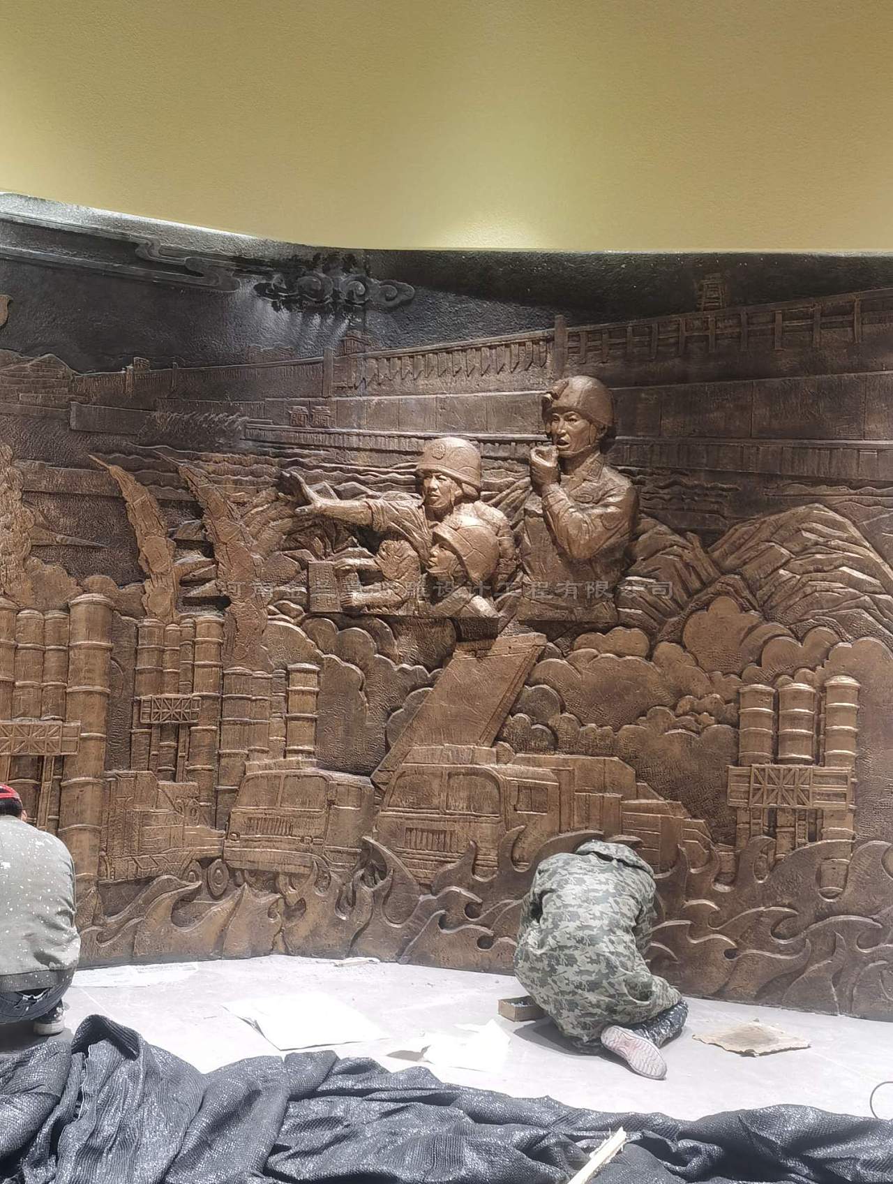 玻璃钢浮雕,浮雕厂家,玻璃钢仿铜浮雕,军事浮雕设计,部队浮雕制作案例