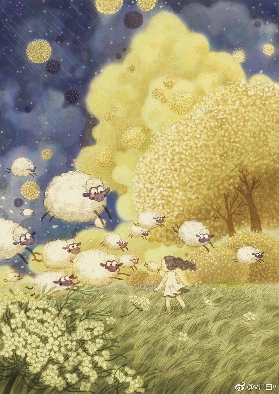 少女（图ZMTE0OTU4ODI0） - 艺术插画 - 站酷设计师v月白v原创素材 - 站酷ZCOOL