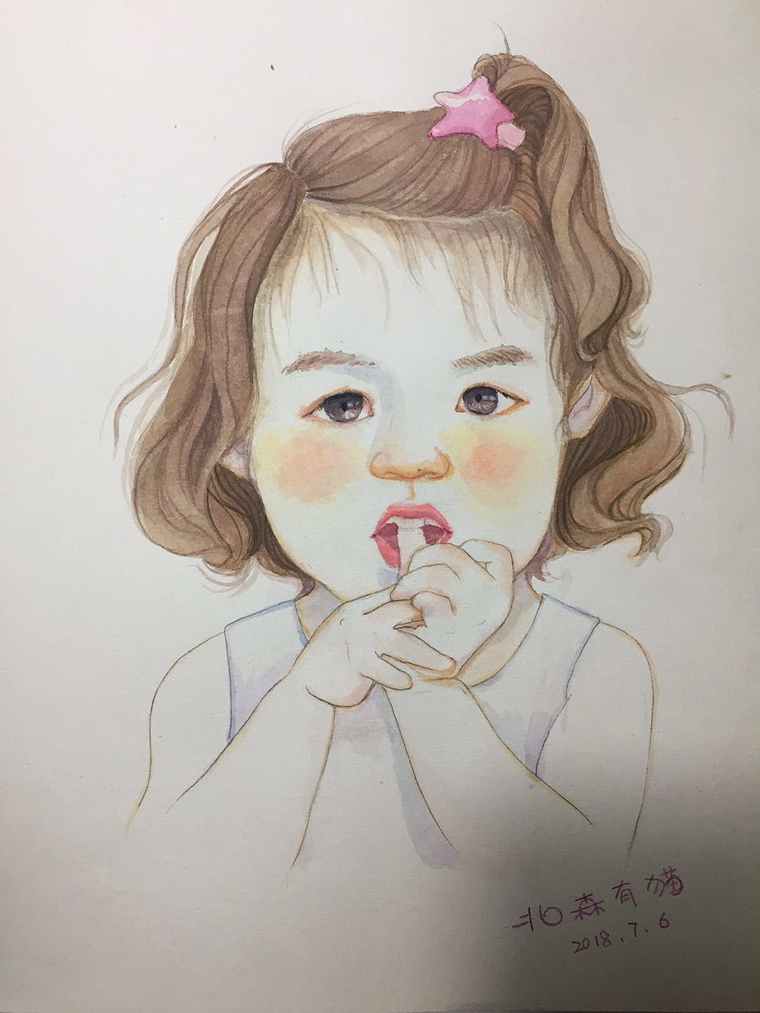  画画我们家小卷毛儿