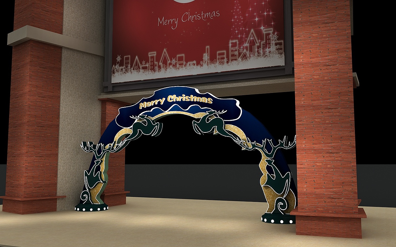 圣诞节布置设计,美陈展示展览效果,展厅展会设计