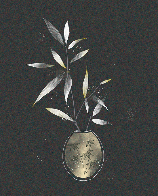 国潮中国风唯美花卉《梦花令》插画 仙气植物明信片