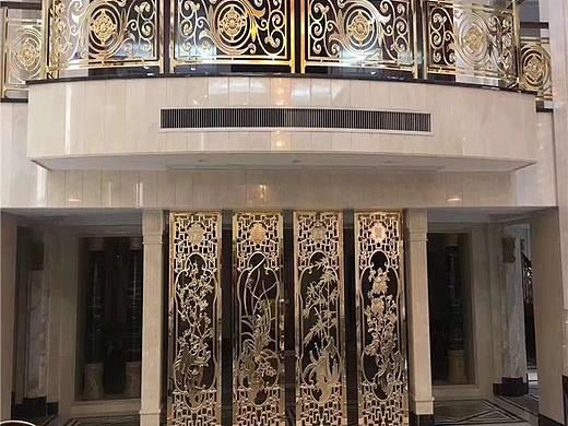 客厅装饰屏风镂空铜雕刻花格