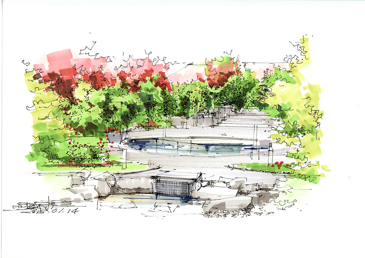 中山校园应召－马訢邦部分景观作品展示（图ZMjExNjIwNjQw） - 商业插画 - 站酷设计师DarkSuet原创素材 - 站酷ZCOOL