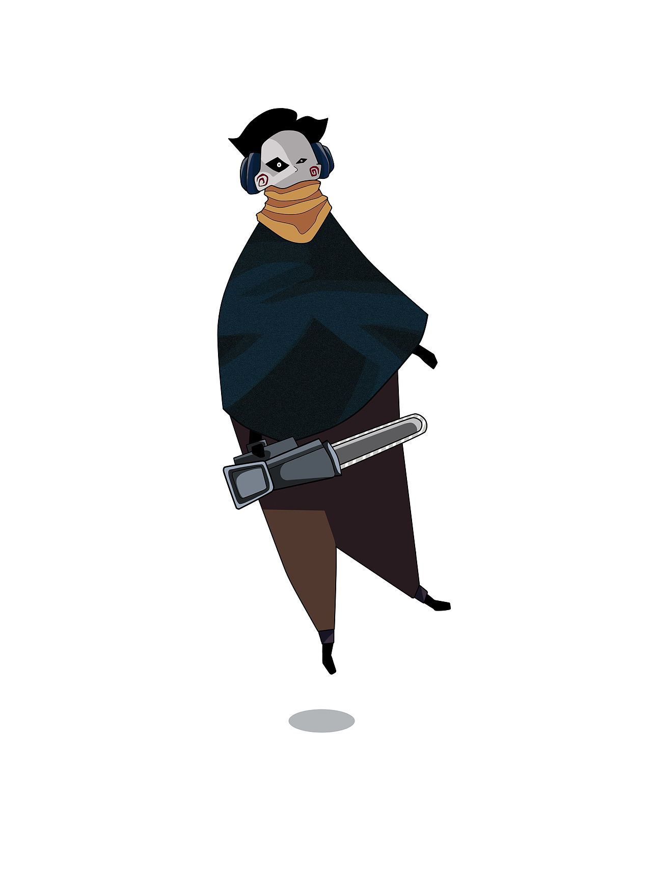 大学原创插画人物设计《漂浮》