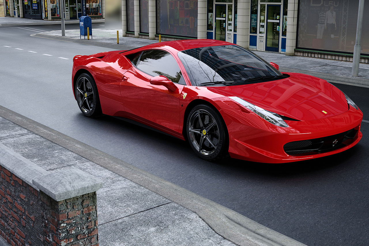 法拉利458建模渲染