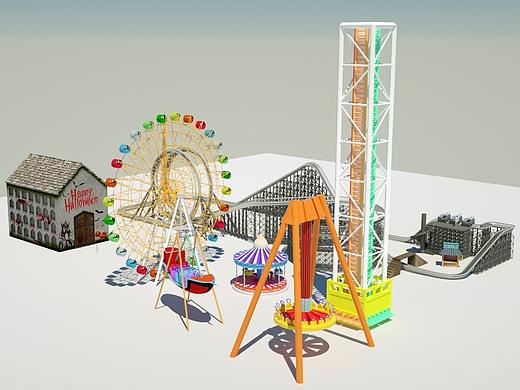 游乐园c4d漫游动画（个人主页-ZMzI3NzM1MjQ=） - 建筑/空间 - 站酷设计师应该会好吃的包子原创素材 - 站酷ZCOOL