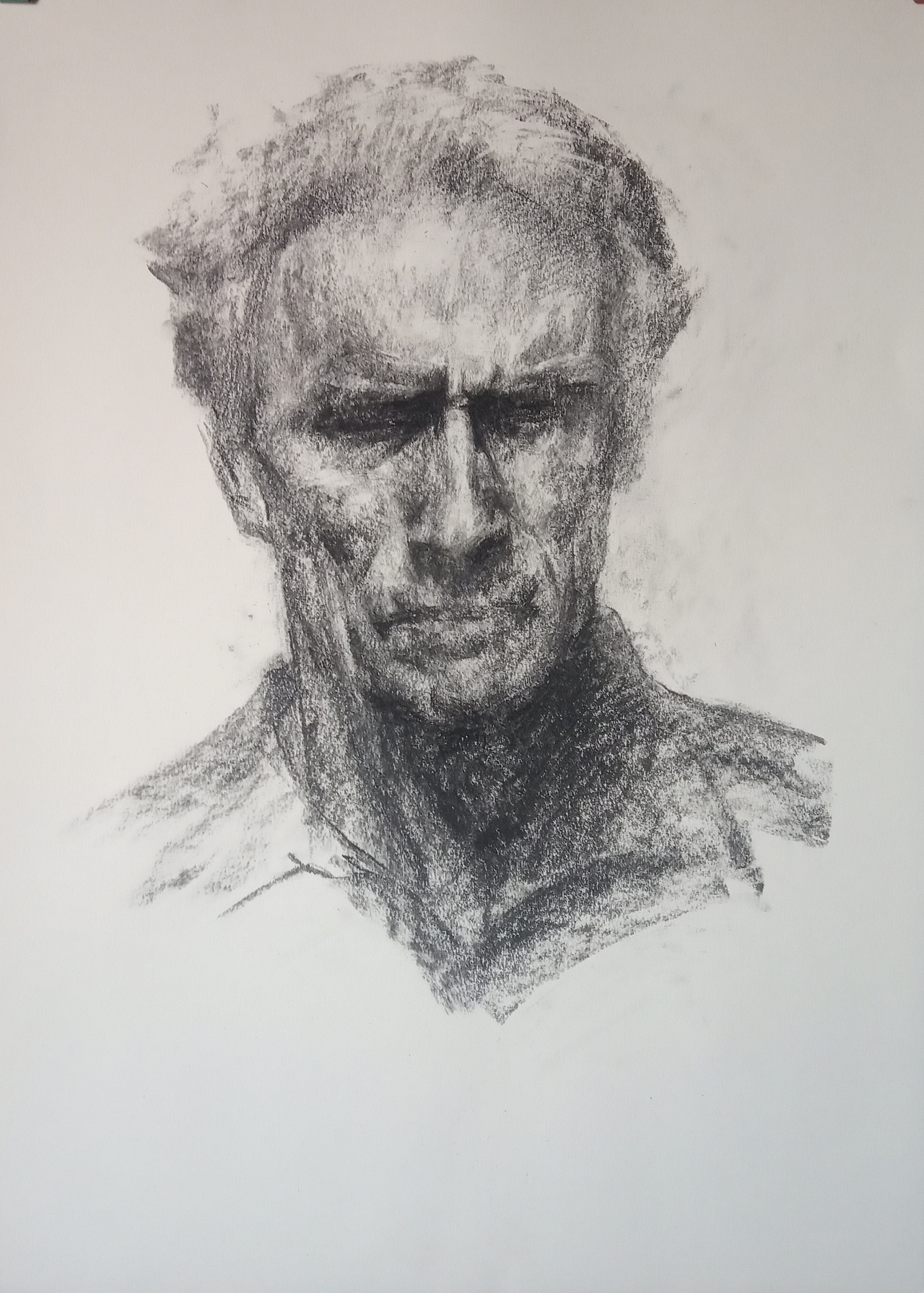 炭条素描作品|纯艺术|绘画|最不安的人 - 原创作品 - 站酷 (zcool)