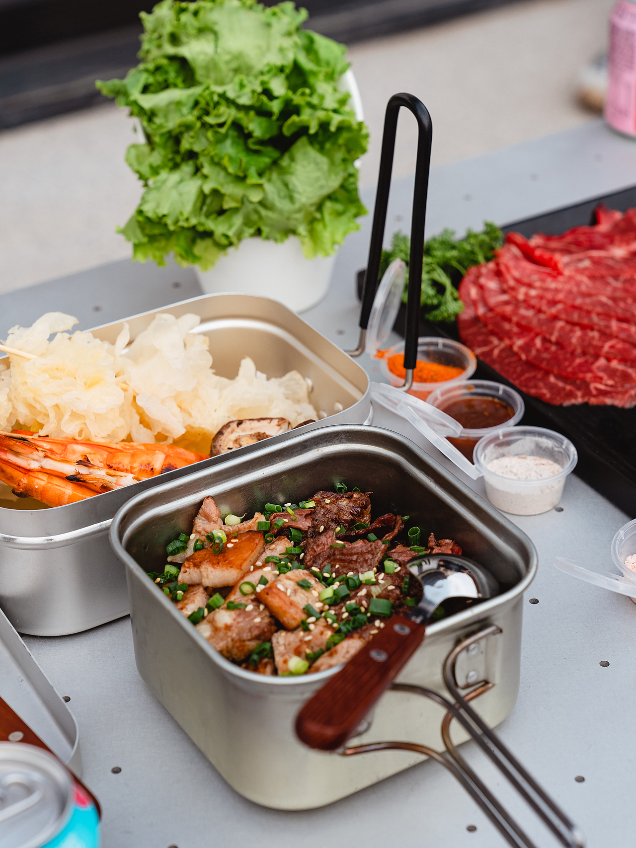 美团饿了么户外烤肉套餐拍摄