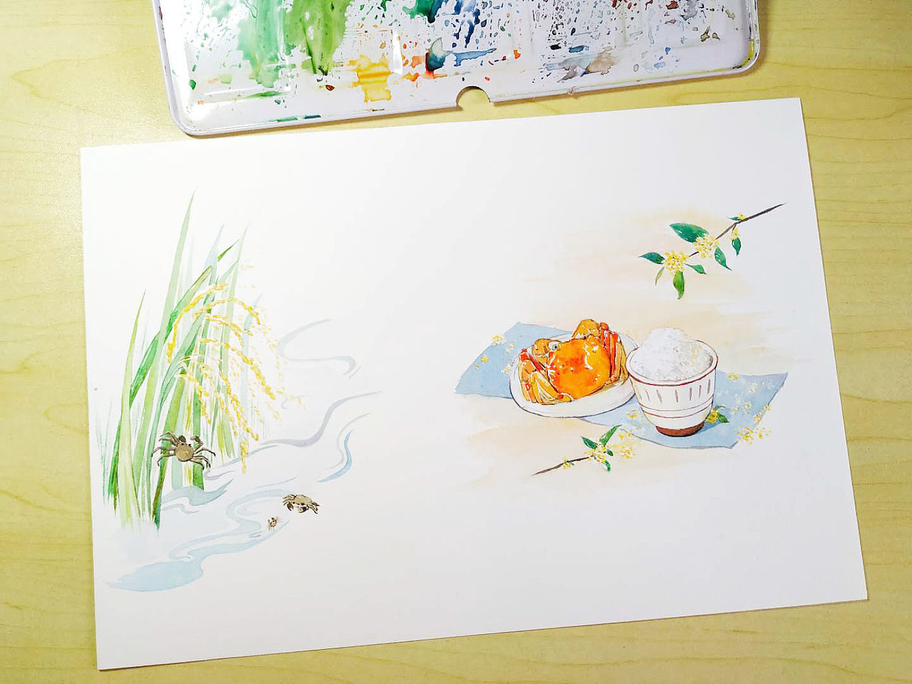 蟹稻米包装插图（图ZMjI2NDY3Njky） - 商业插画 - 站酷设计师TeresaWanwan原创素材 - 站酷ZCOOL