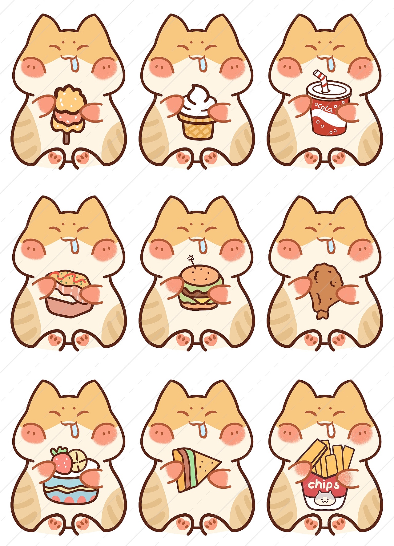 猫咪快餐店食物插画Ip设计（图ZMzgzNTg3Nzc2） - 商业插画 - 站酷设计师竹子呐呐原创素材 - 站酷ZCOOL