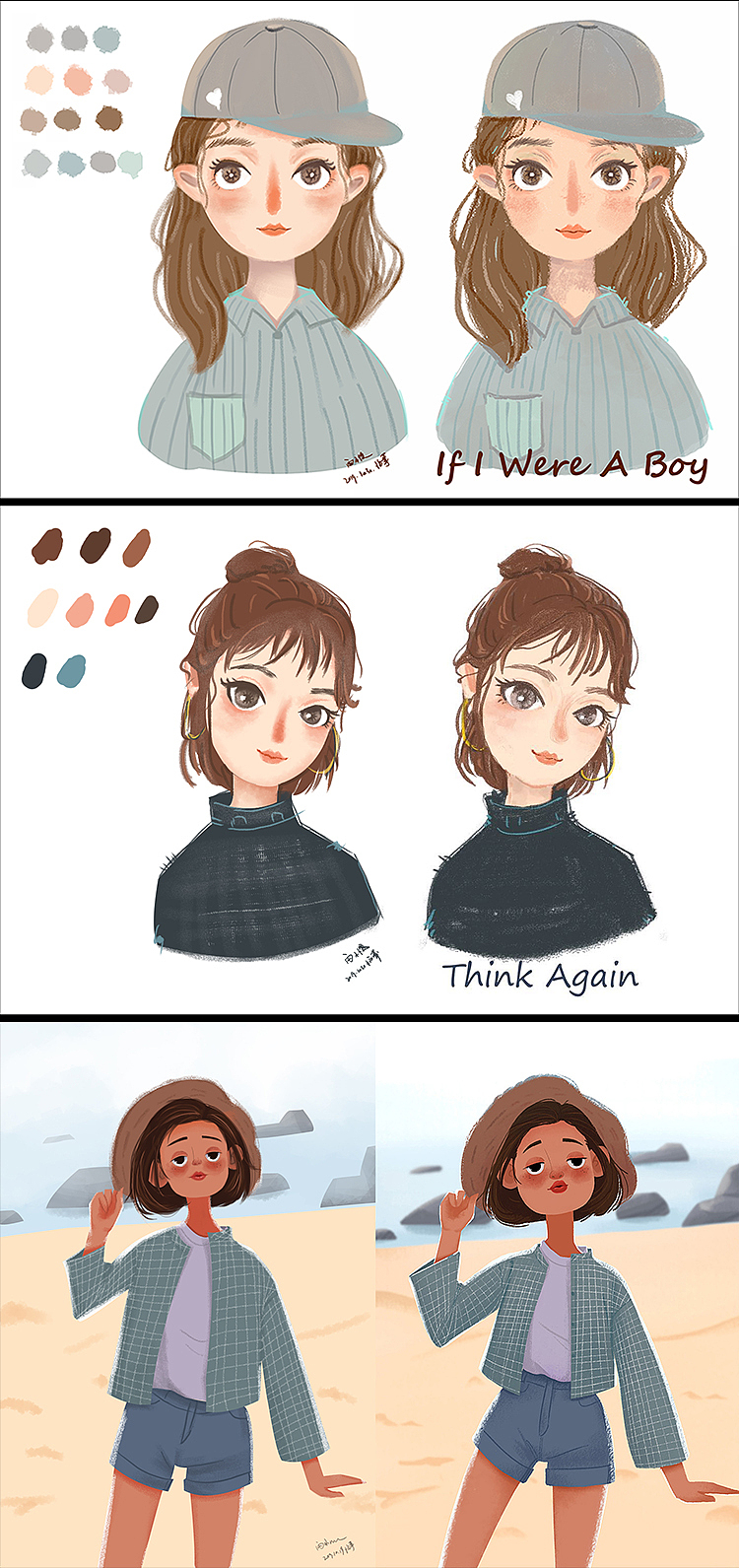 手绘人物练习（图ZMTgzMjc0Njgw） - 创作习作 - 站酷设计师雨小慢原创素材 - 站酷ZCOOL