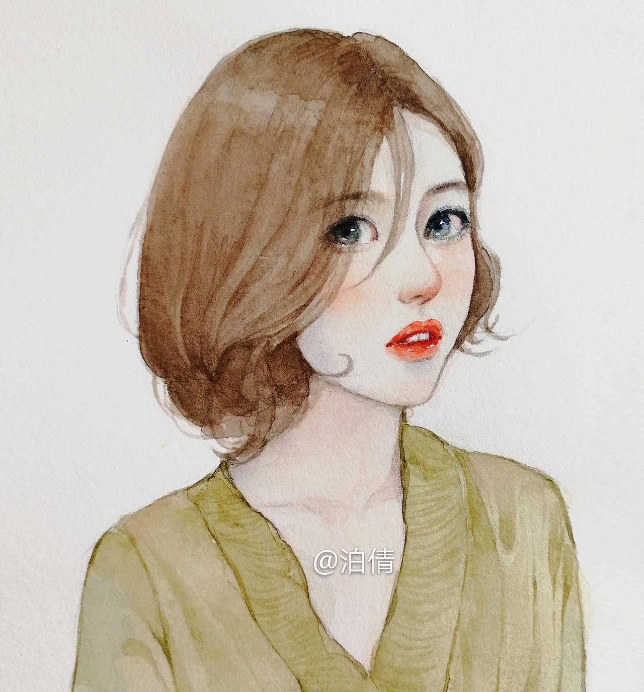 水彩女生头像（图ZMTg4NDA3OTI0） - 创作习作 - 站酷设计师泊倩原创素材 - 站酷ZCOOL