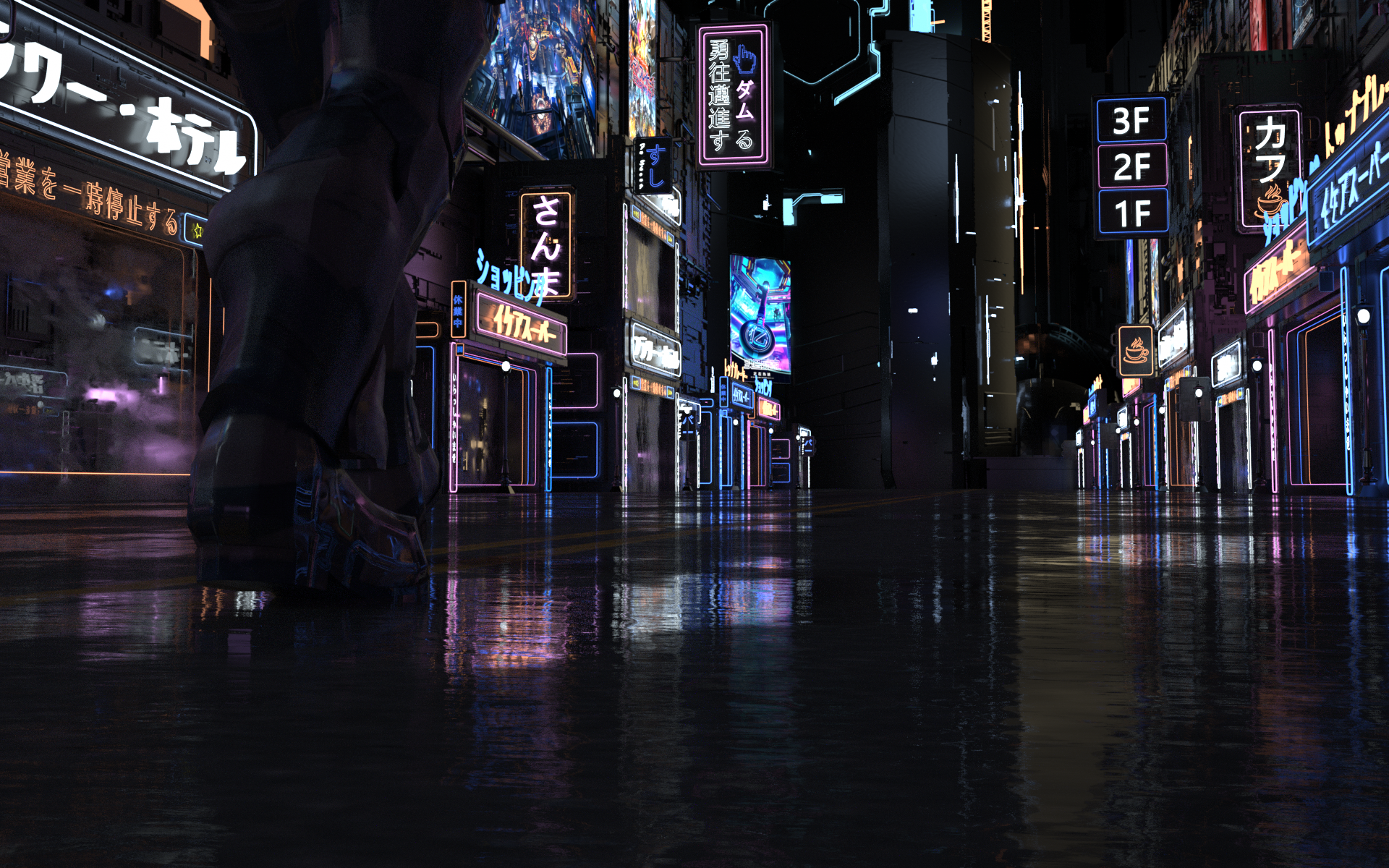 c4d丨赛博朋克/霓虹/场景动画