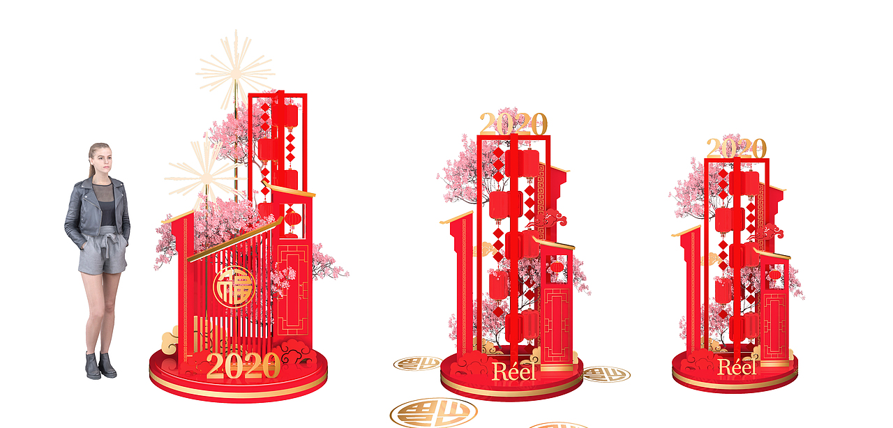 2020商场春节美陈装饰（图ZMjY1MDg1MTk2） - 场景 - 站酷设计师晓冲原创素材 - 站酷ZCOOL