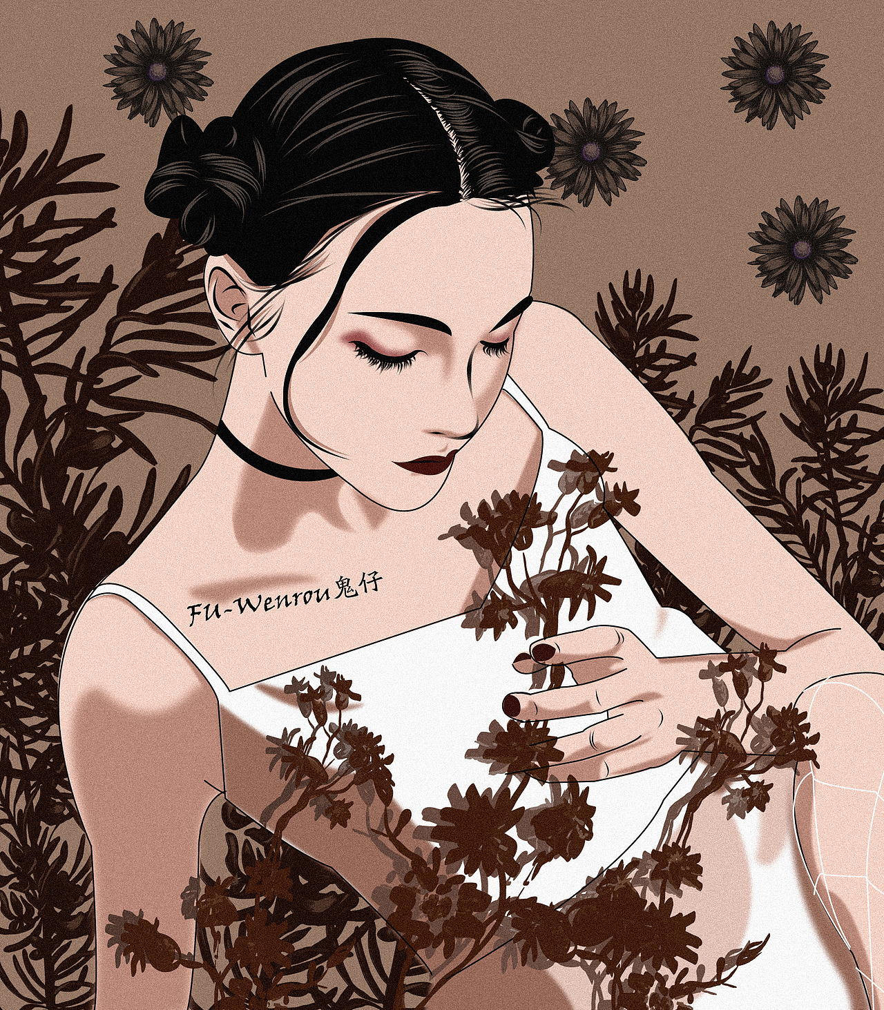 暗黑森林系少女插画_fuwenrou鬼仔手绘-站酷zcool