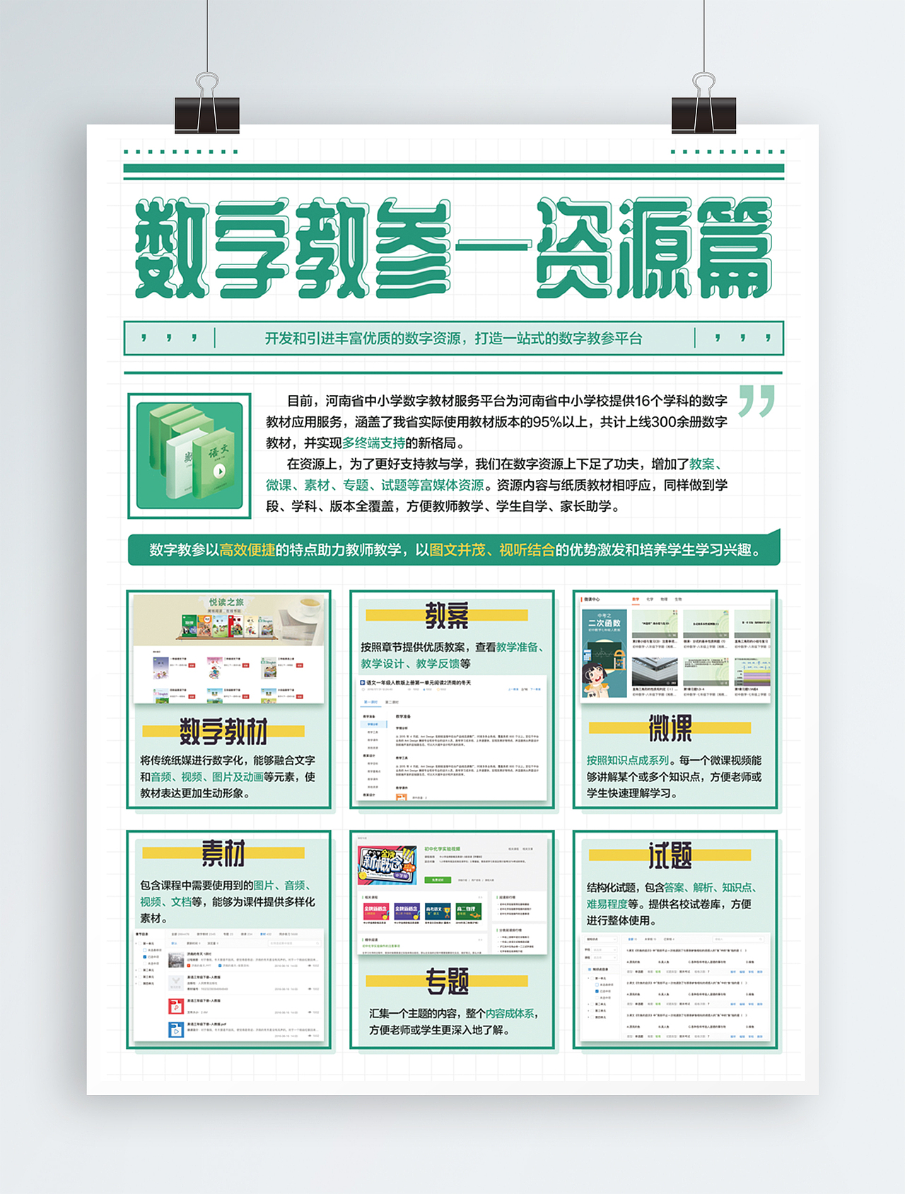 教育类绿色清新单页 DM单