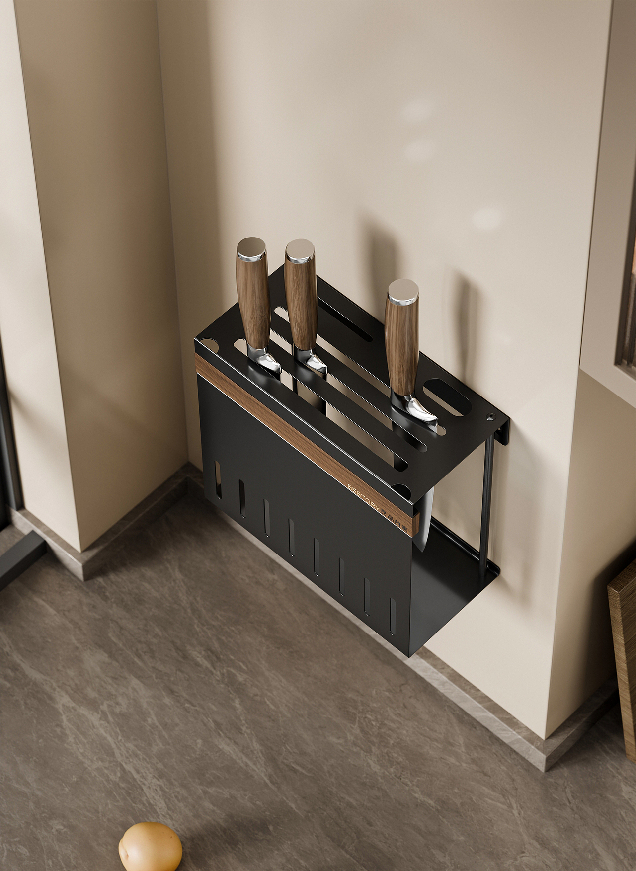 厨房置物架渲染