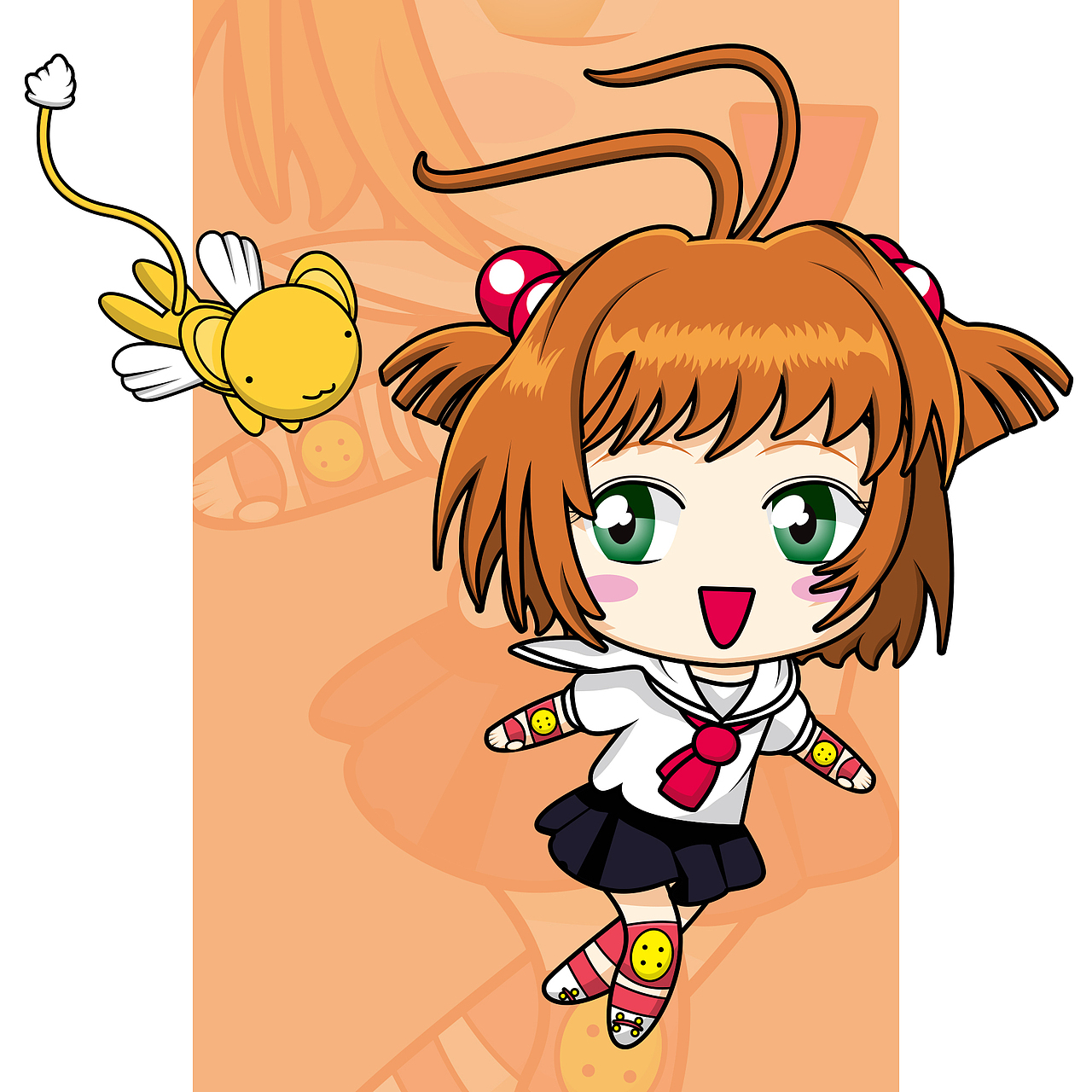 矢量插画习作之百变小樱q版