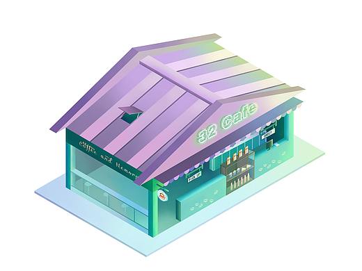 2.5D建筑插画/小元素插画 个人习作