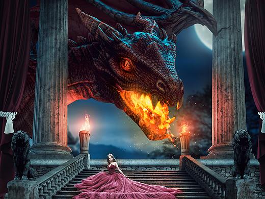 红衣女和龙（个人主页-ZMzg1NTU3NTY=） - 电商 - 站酷设计师Daniel丶L原创素材 - 站酷ZCOOL