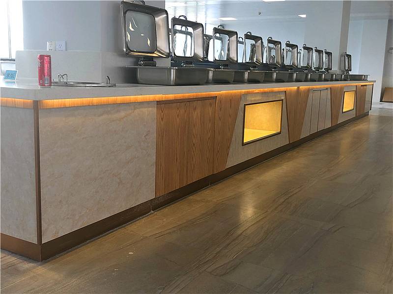 单位食堂自助餐台设计 范围食堂取餐台定制 自助取餐台
