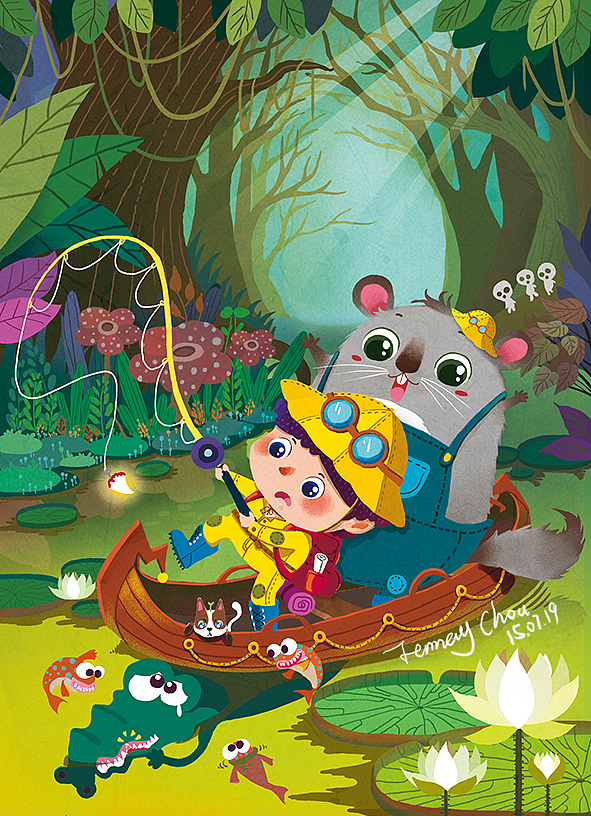 儿童插画可爱扁平风