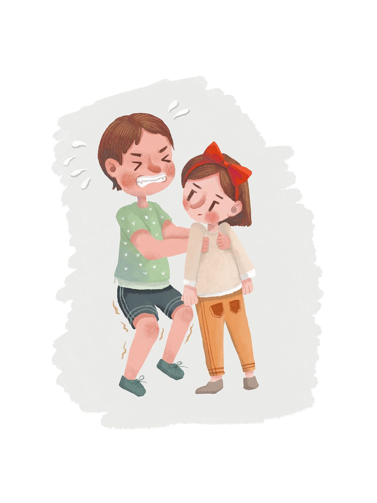 两个人（图ZMjgwMDk4OTYw） - 儿童插画 - 站酷设计师又三又三原创素材 - 站酷ZCOOL