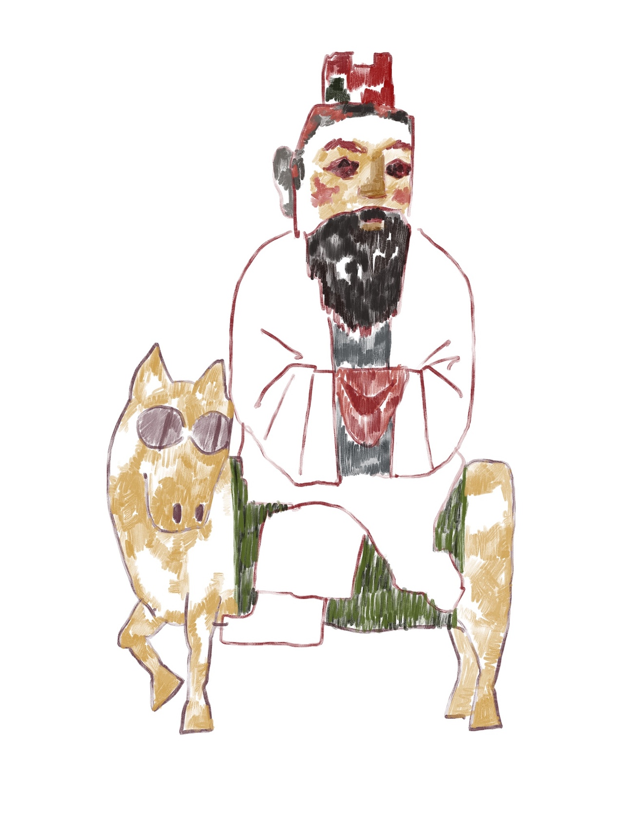 众生相-神与坐骑（图ZMjg2ODk5ODMy） - 艺术插画 - 站酷设计师思想道德小标兵原创素材 - 站酷ZCOOL