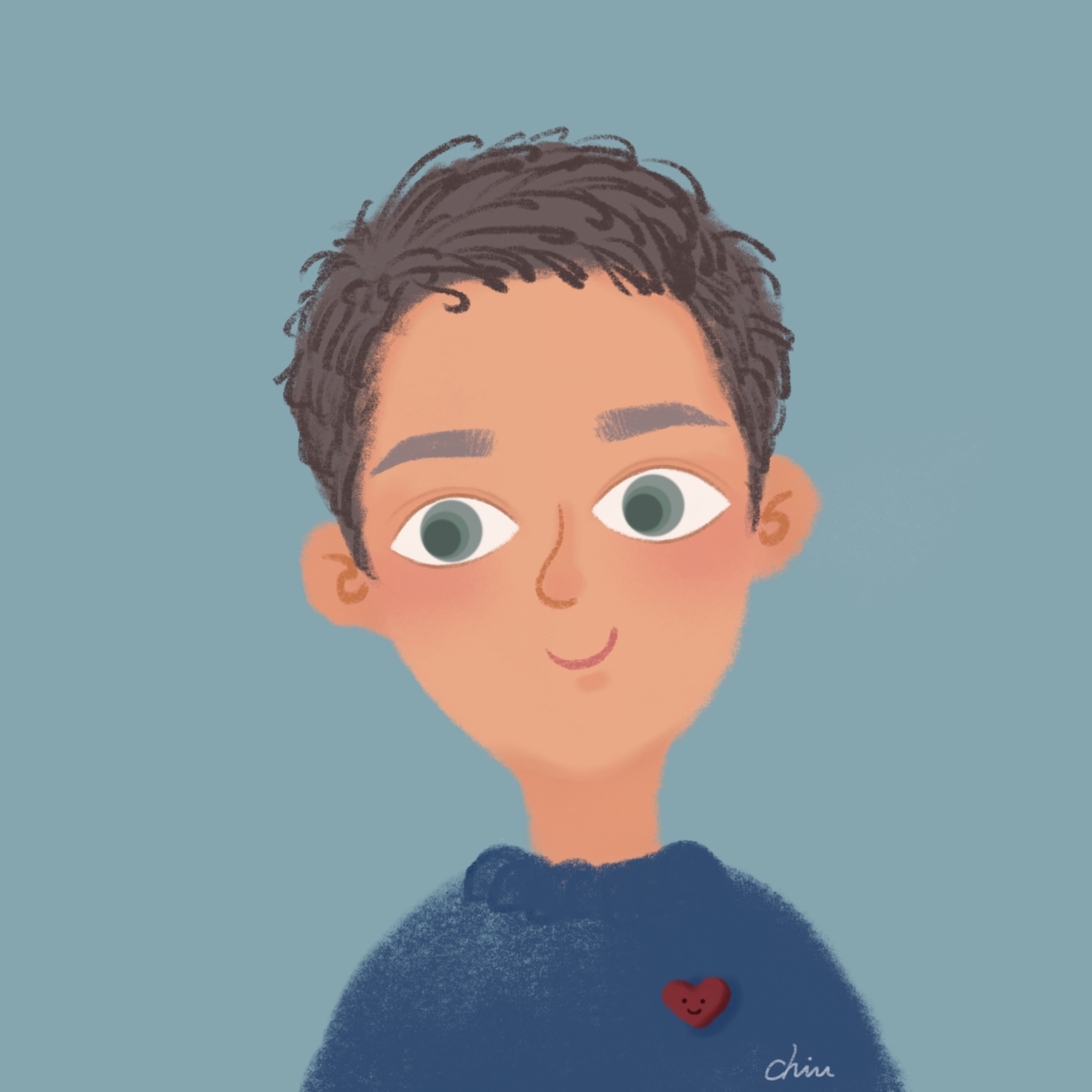 ipad手绘 prcoeate 卡通情侣头像结婚证照片