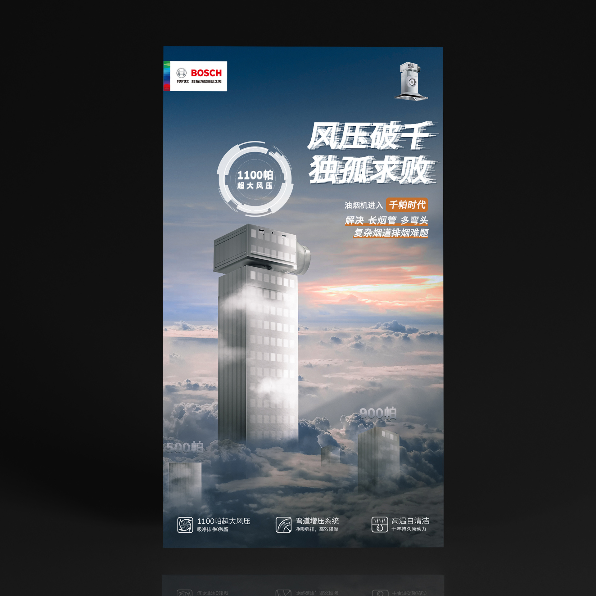 【博世】油烟机创意海报