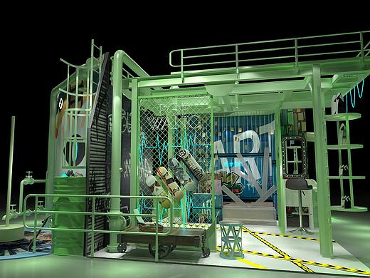 绿色管道快闪店设计/打卡点/拍照区