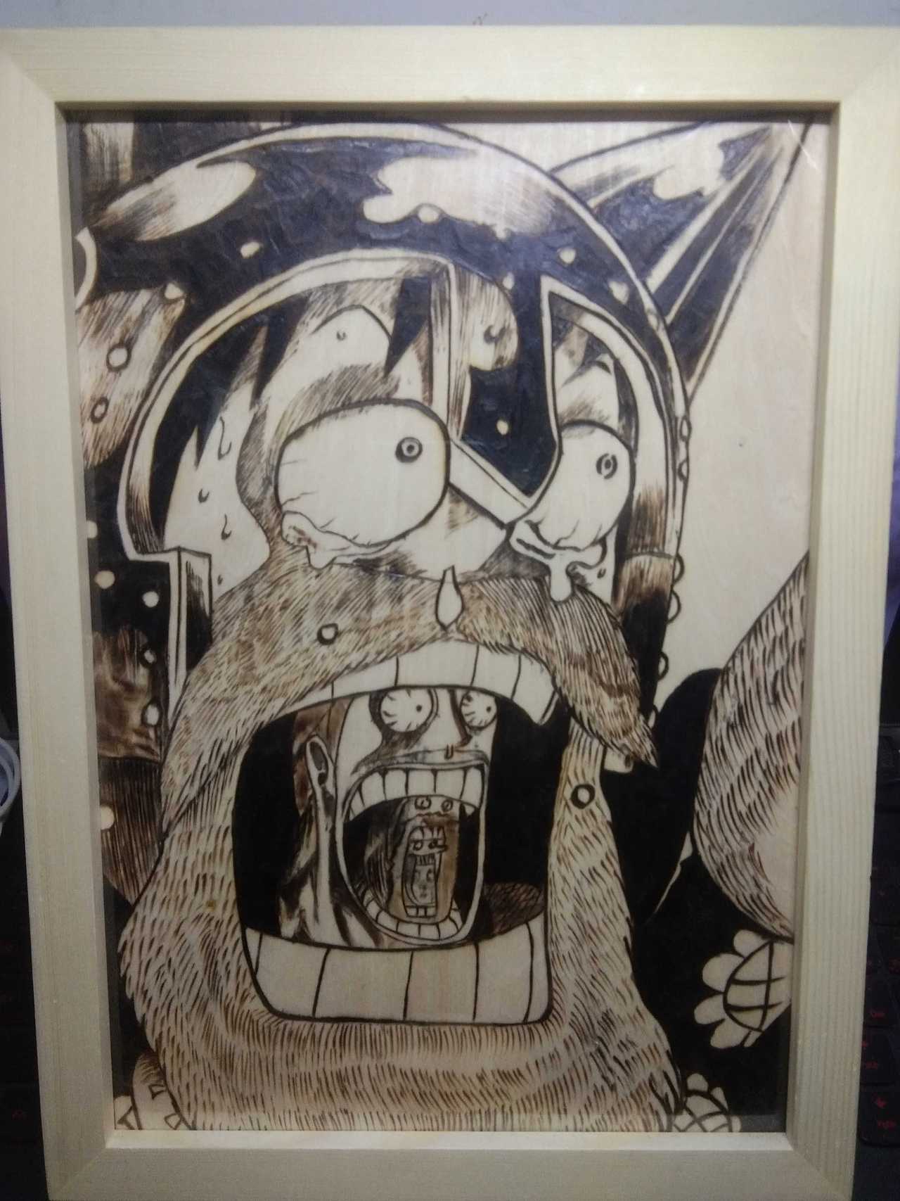 木板烙画海贼王梗图