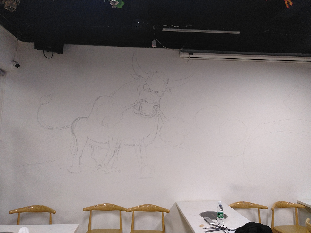 牛肉火锅店墙绘