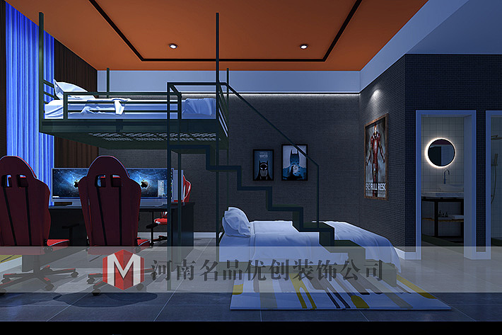 电竞酒店装修设计公司,电竞酒店装修施工,